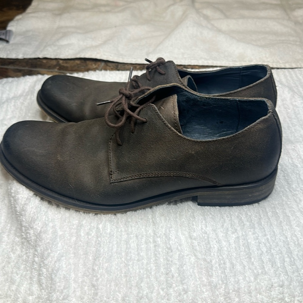 FORGE Men’s Brown Leather Oxford Dress Shoes Size 10 Genuine Leather Classic